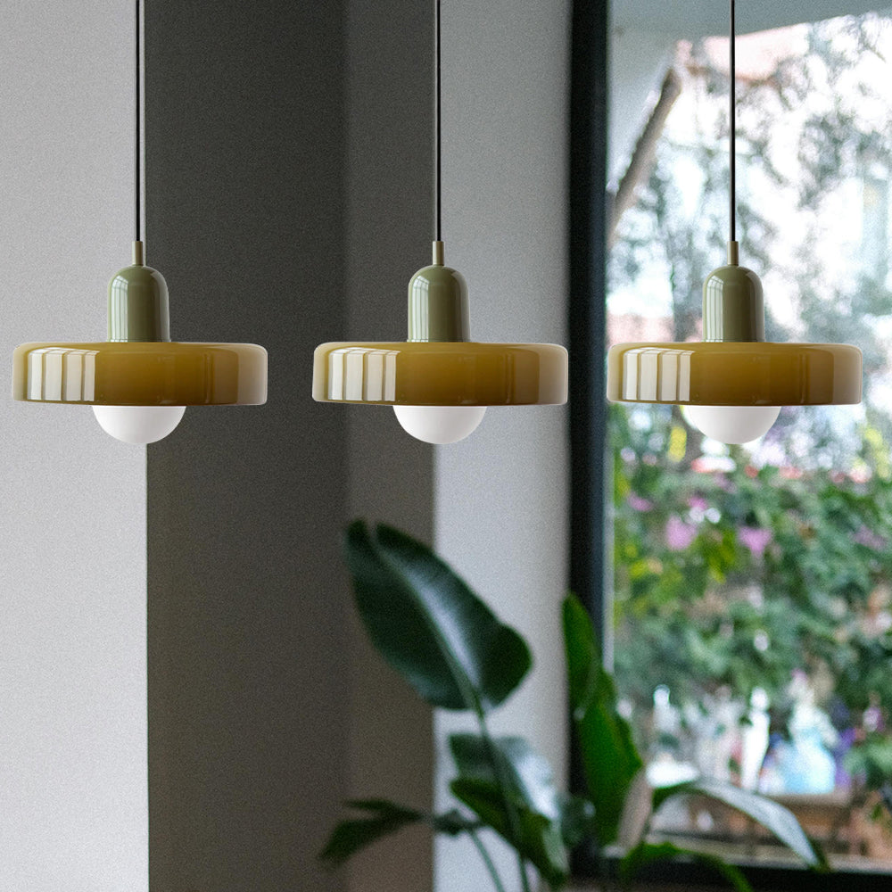 Astra Glass Pendant Light in Bauhaus Style for Kitchen