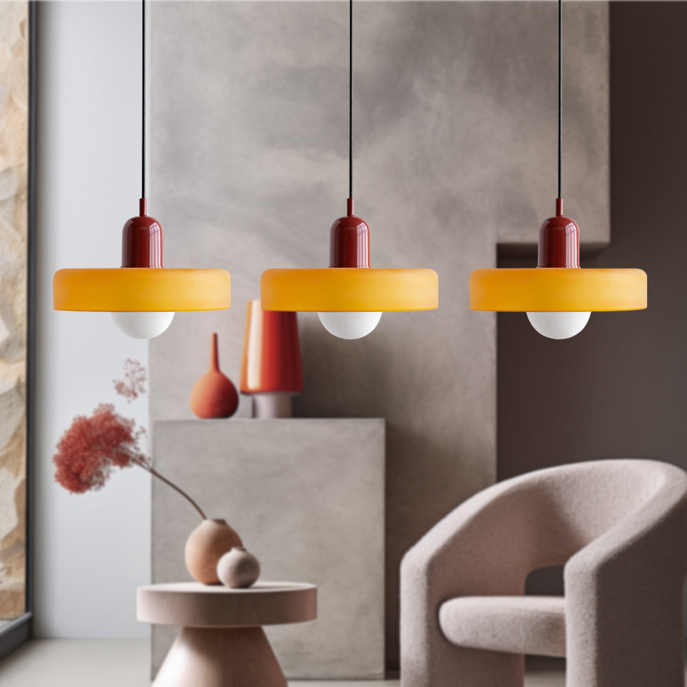 Astra Glass Pendant Light in Bauhaus Style for Kitchen
