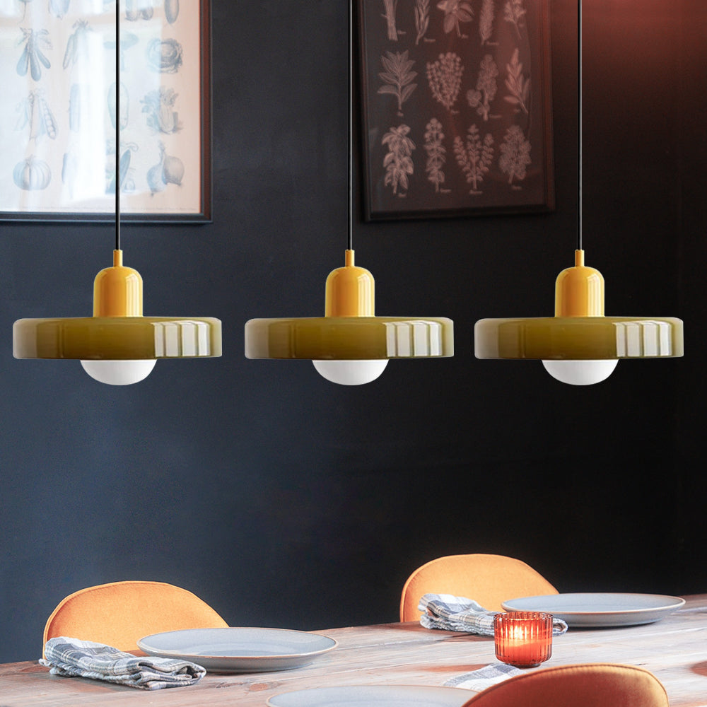 Astra Glass Pendant Light in Bauhaus Style for Kitchen