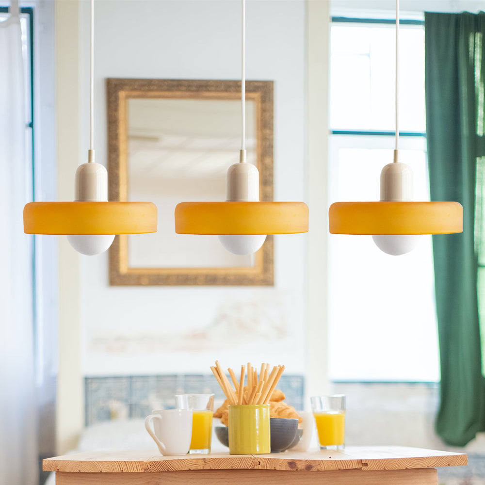 Astra Glass Pendant Light in Bauhaus Style for Kitchen