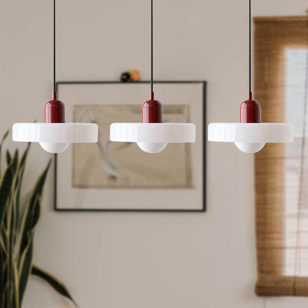 Astra Glass Pendant Light in Bauhaus Style for Kitchen