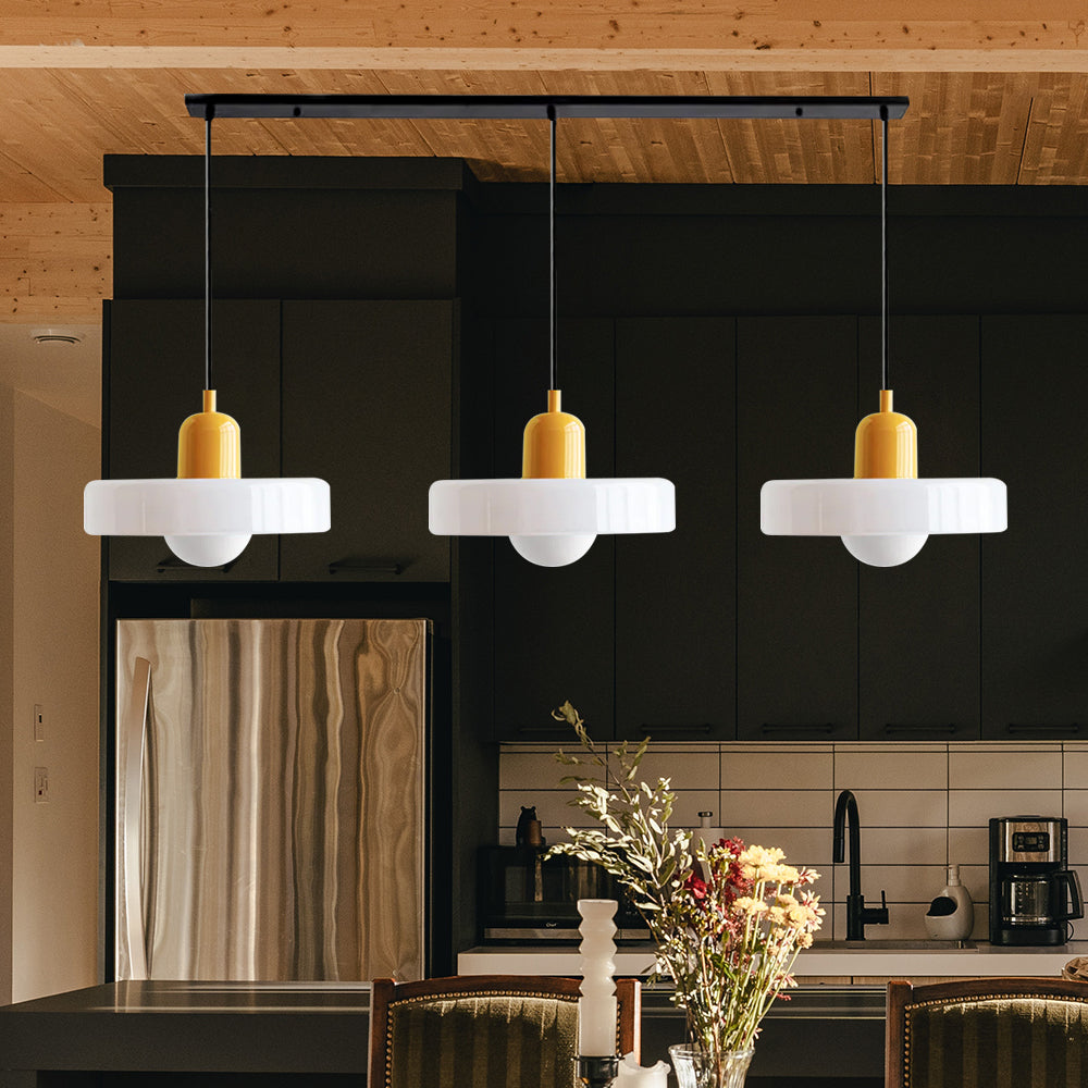Astra Glass Pendant Light in Bauhaus Style for Kitchen
