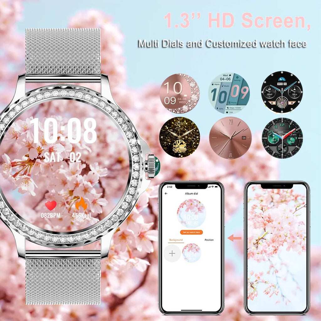 Elegante Multifunktions-Smartwatch für Damen — Verstellbares Armband