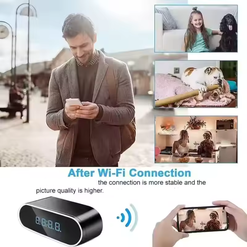 Säkerhetskamera i klockform — mörkerseende, 160° vidvinkel
