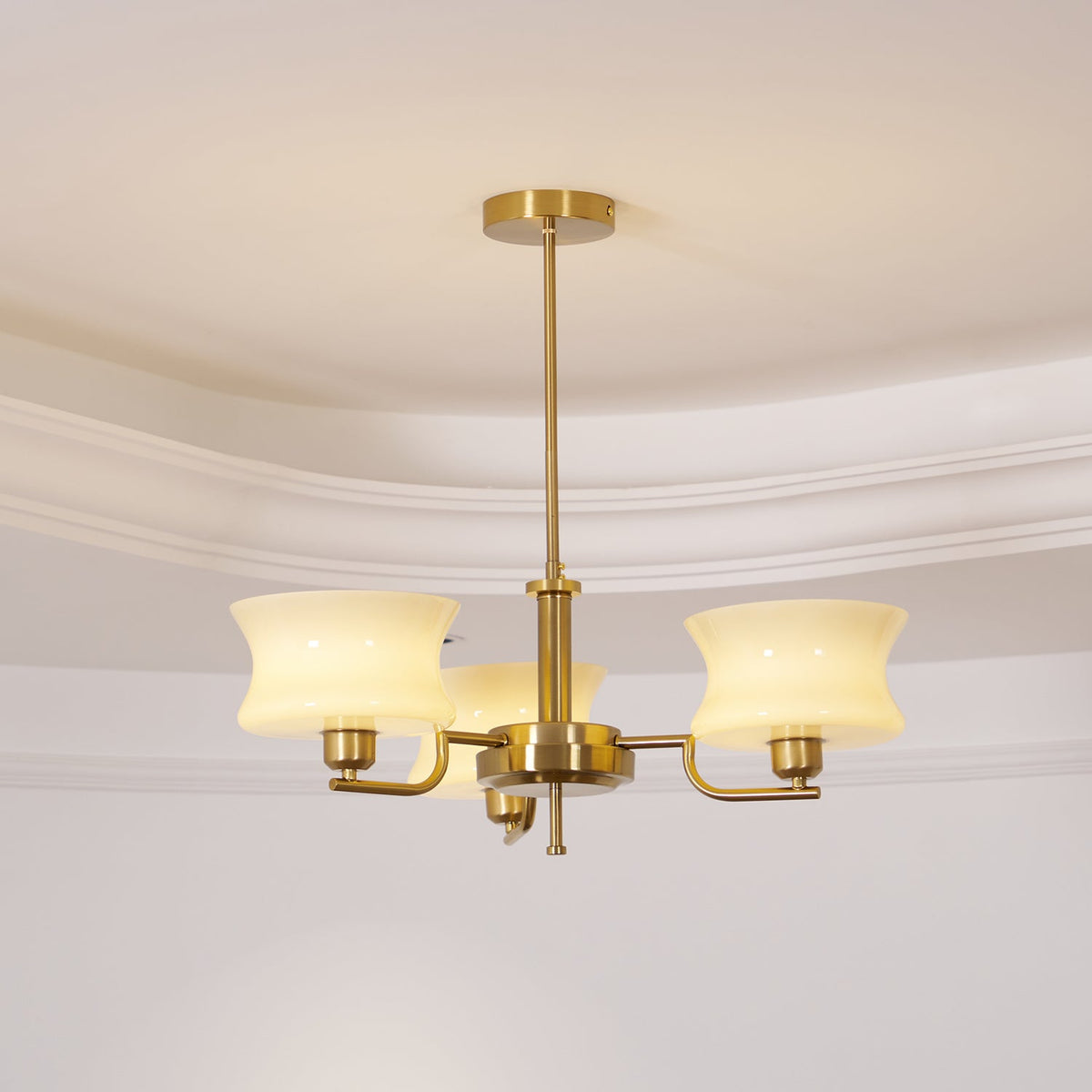 Vintage Gold Glass Ceiling Chandelier Light Fixture | Ventumra