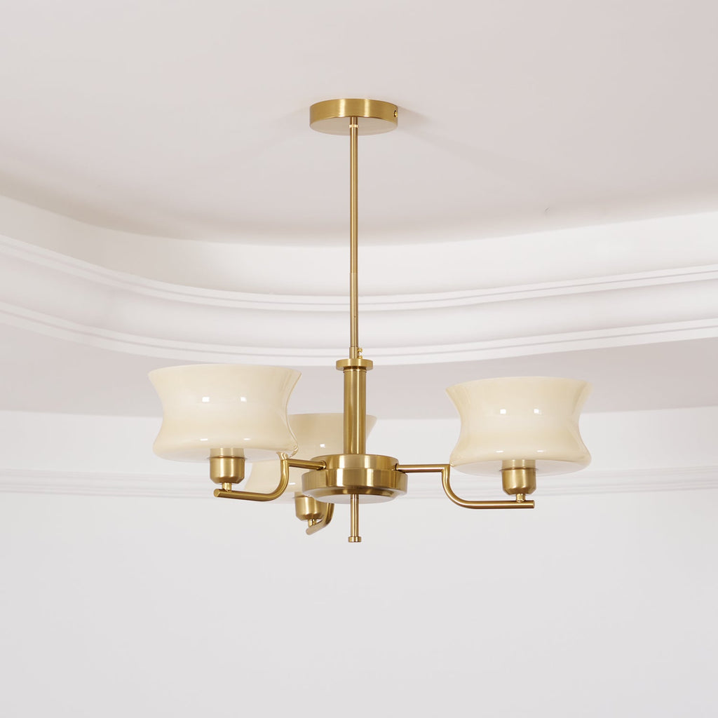 Vintage Gold Glass Ceiling Chandelier Light Fixture | Ventumra