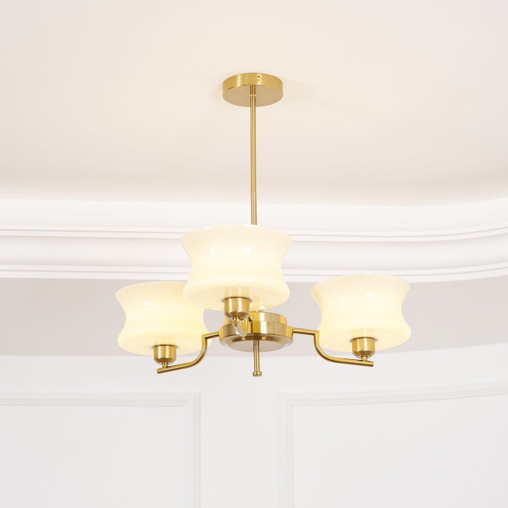 Vintage Gold Glass Ceiling Chandelier Light Fixture | Ventumra