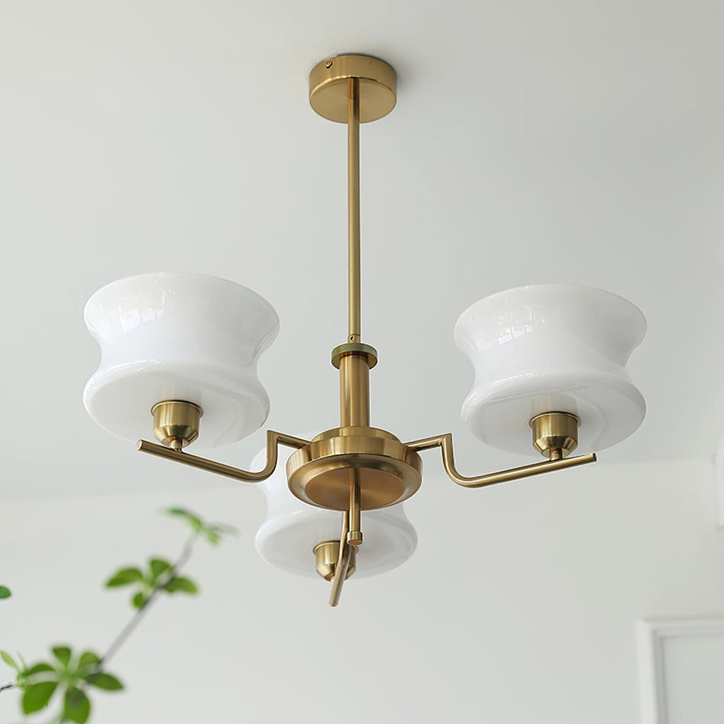 Vintage Gold Glass Ceiling Chandelier Light Fixture | Ventumra