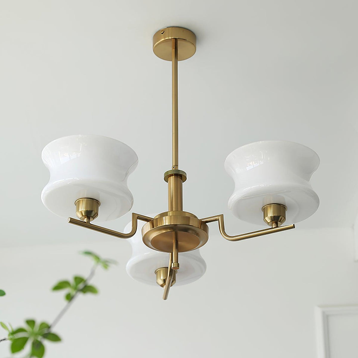 Vintage Gold Glass Ceiling Chandelier Light Fixture | Ventumra