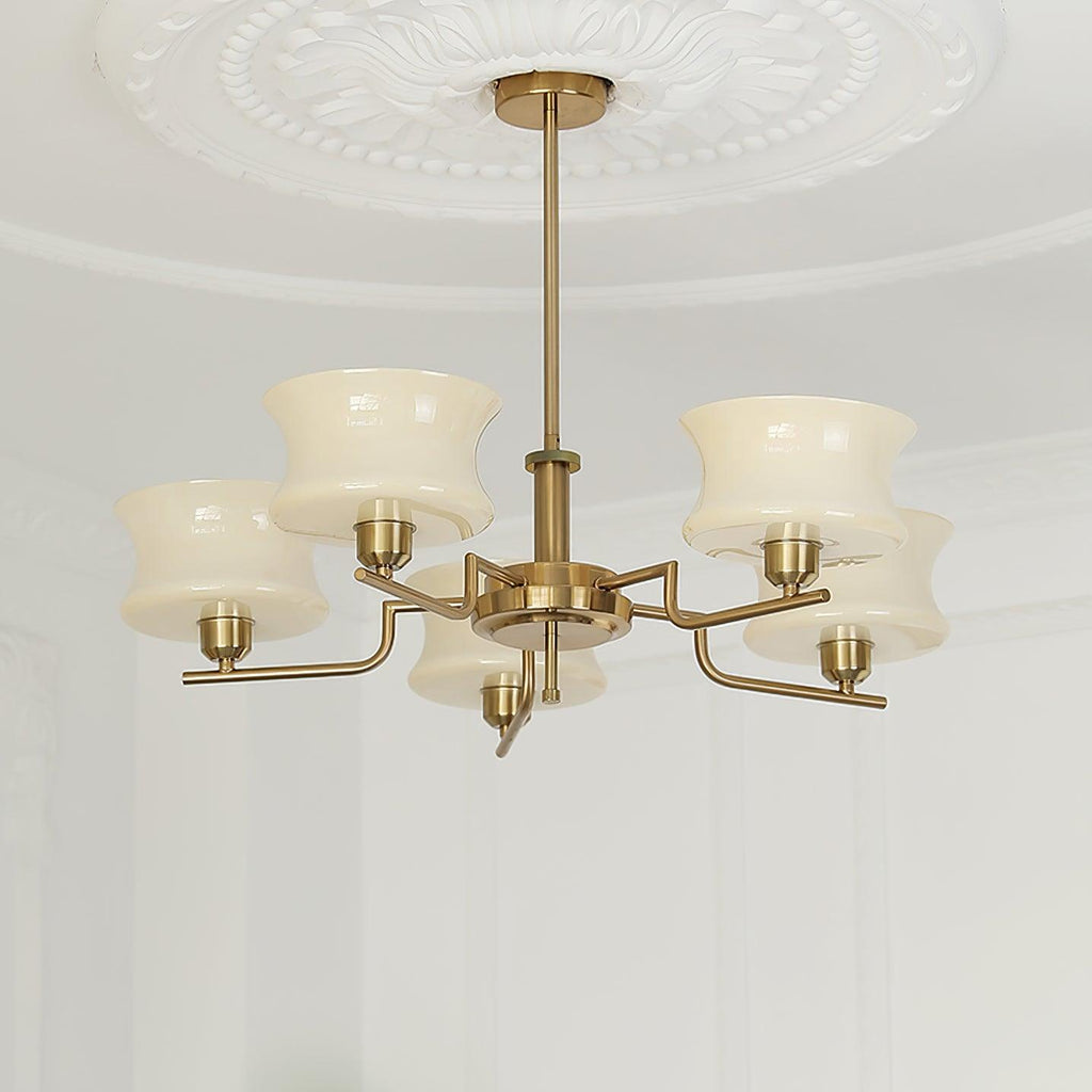 Vintage Gold Glass Ceiling Chandelier Light Fixture | Ventumra