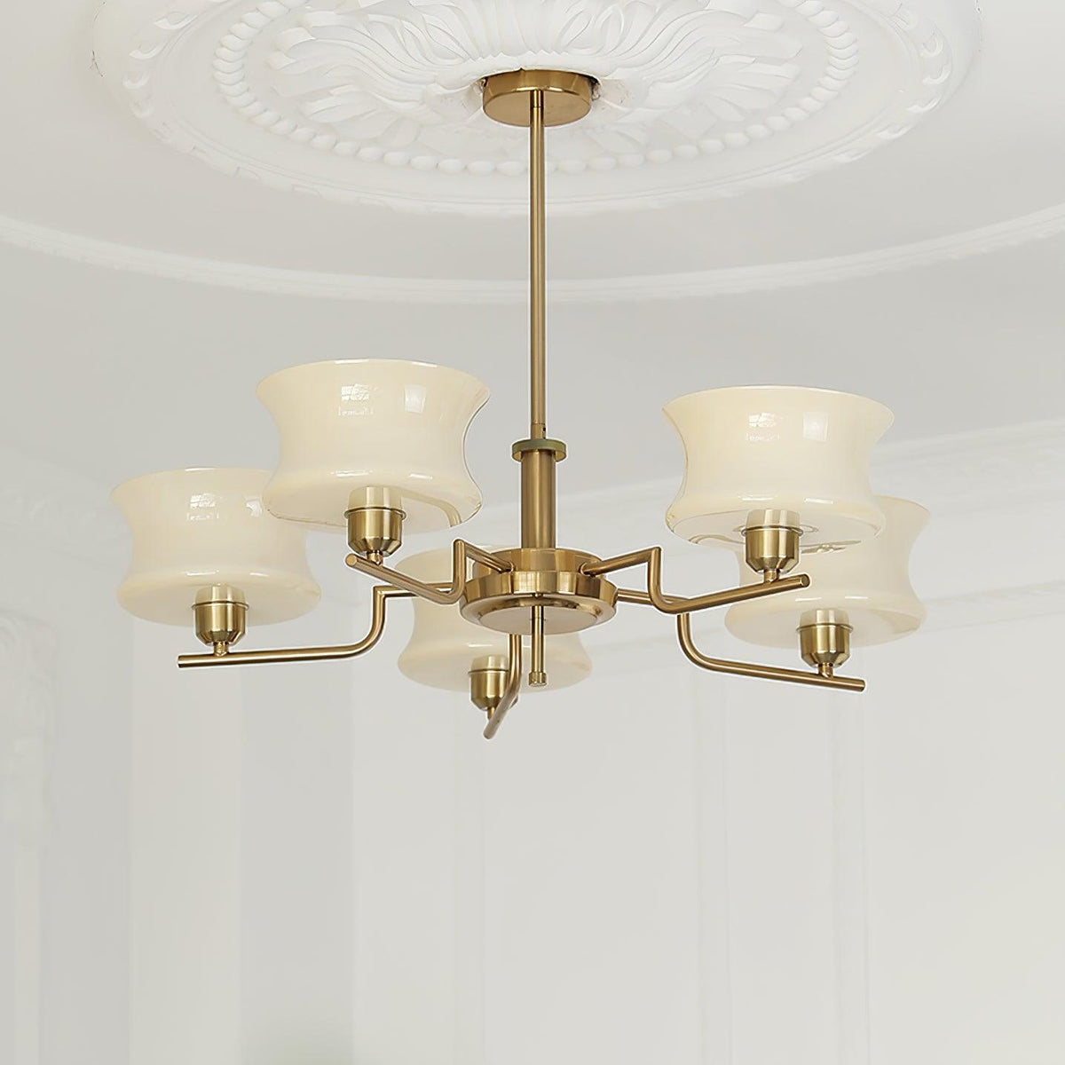 Vintage Gold Glass Ceiling Chandelier Light Fixture | Ventumra