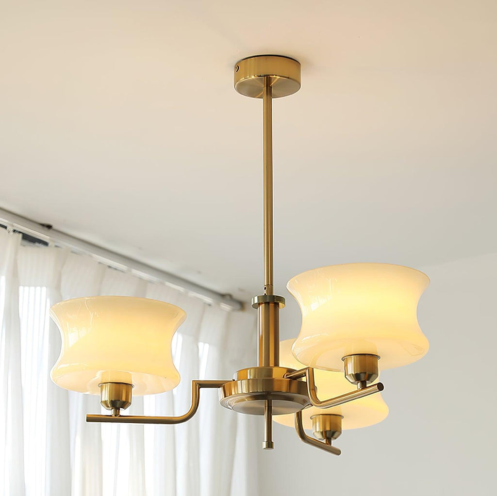 Vintage Gold Glass Ceiling Chandelier Light Fixture | Ventumra