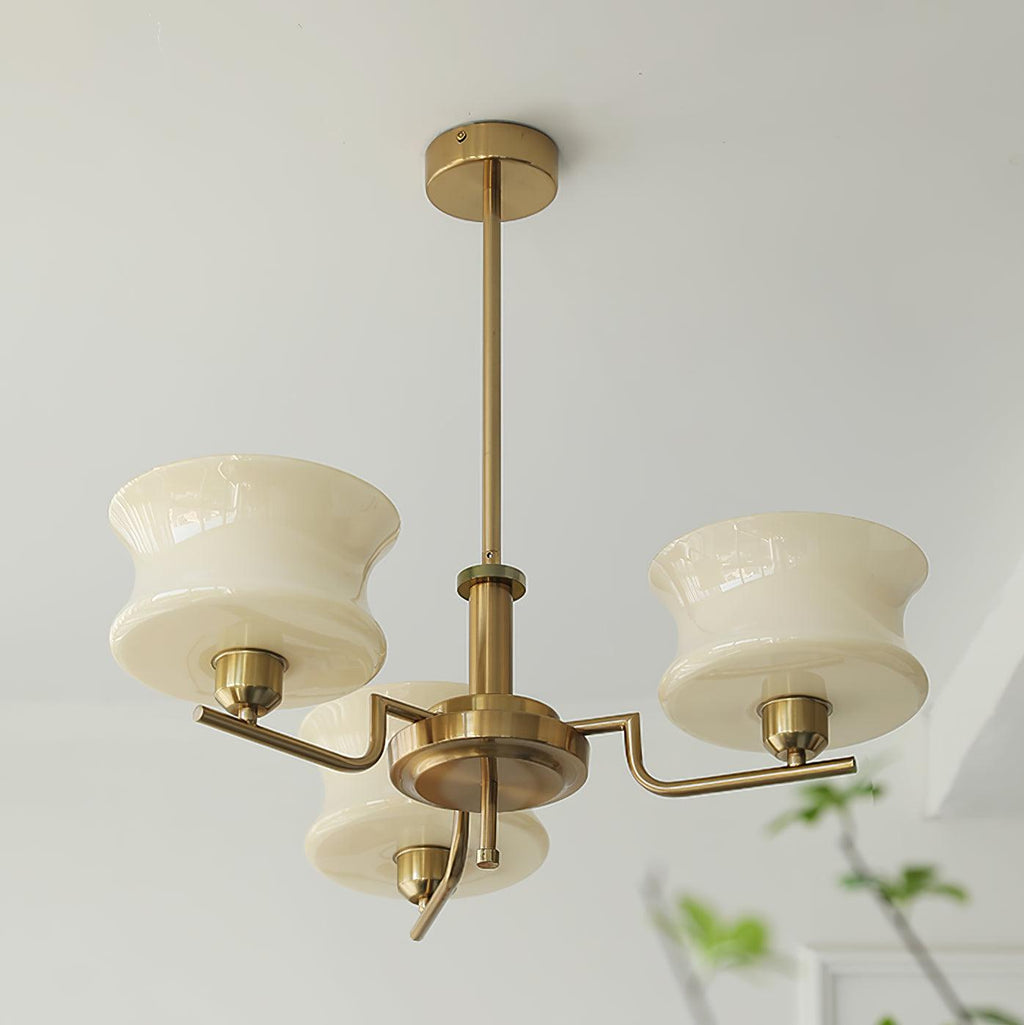 Vintage Gold Glass Ceiling Chandelier Light Fixture | Ventumra
