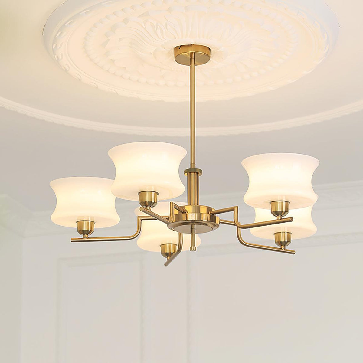 Vintage Gold Glass Ceiling Chandelier Light Fixture | Ventumra