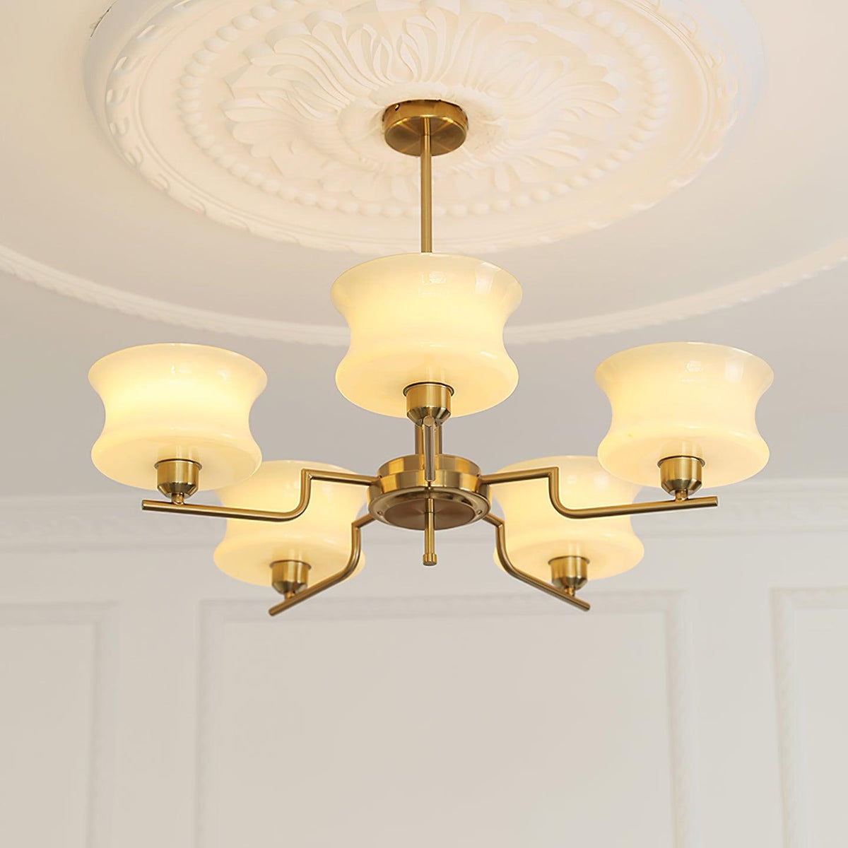 Vintage Gold Glass Ceiling Chandelier Light Fixture | Ventumra