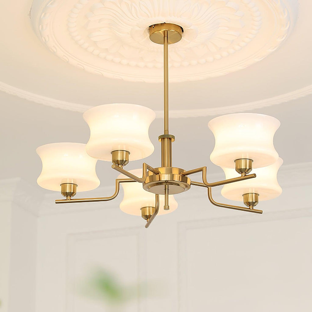 Vintage Gold Glass Ceiling Chandelier Light Fixture | Ventumra