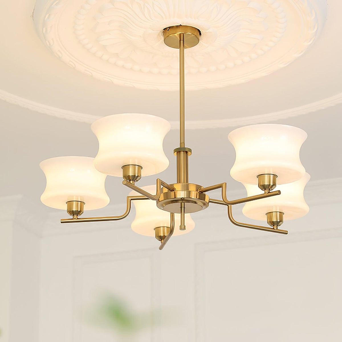 Vintage Gold Glass Ceiling Chandelier Light Fixture | Ventumra