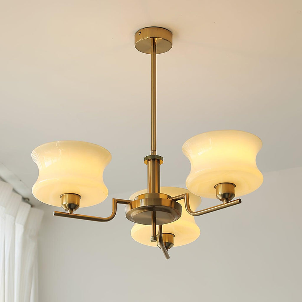Vintage Gold Glass Ceiling Chandelier Light Fixture | Ventumra