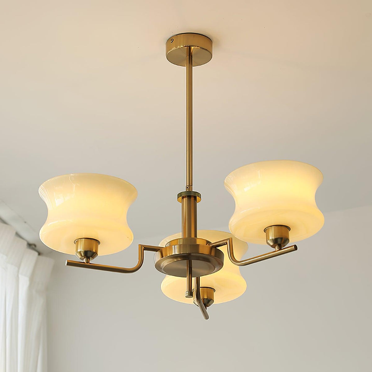 Vintage Gold Glass Ceiling Chandelier Light Fixture | Ventumra