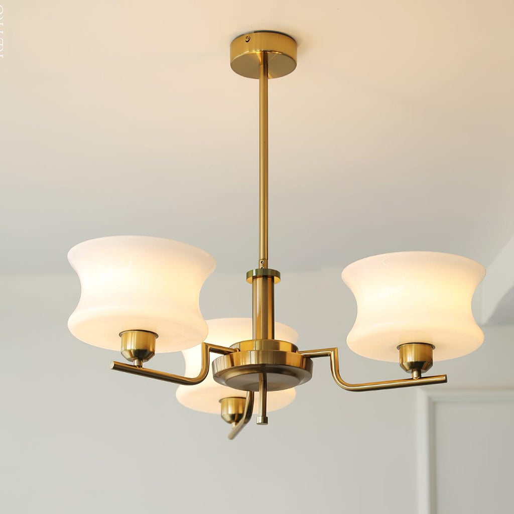 Vintage Gold Glass Ceiling Chandelier Light Fixture | Ventumra