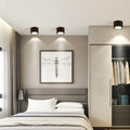 Arisha Modern Round Flush Mount Ceiling Light, Wood/Black, Living Room | ventumra