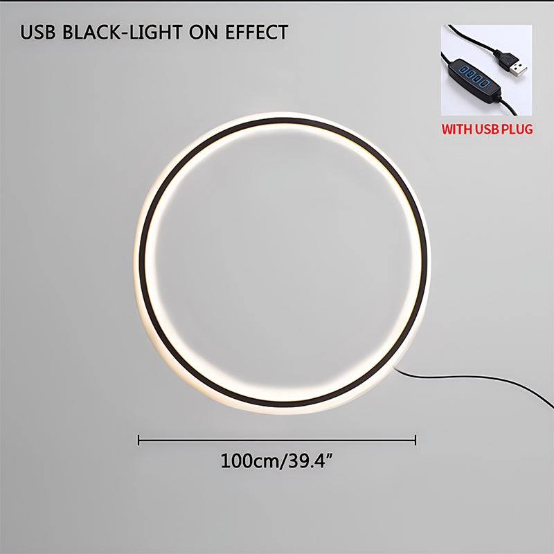مصباح جداري دائري بتقنية LED وتصميم حلقي مستدير لغرفة المعيشة | فينتومرا