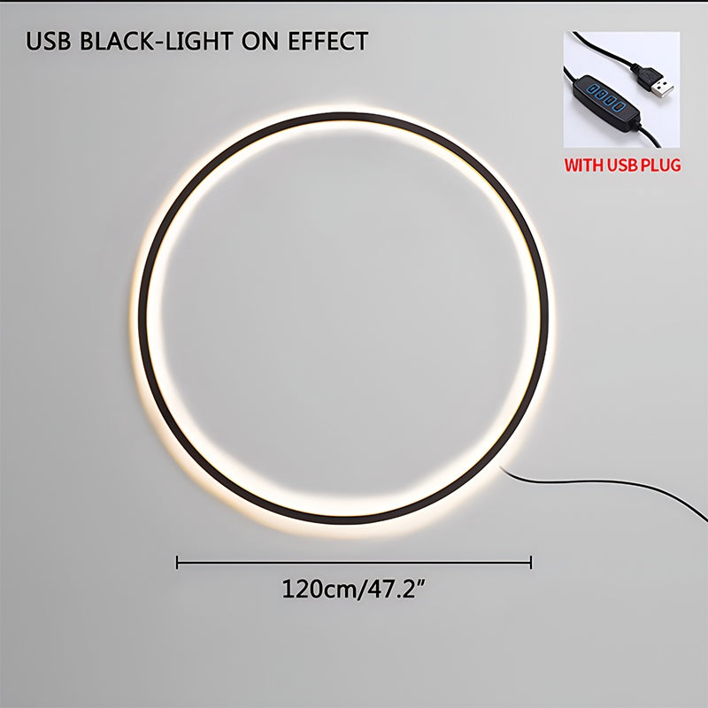 مصباح جداري دائري بتقنية LED وتصميم حلقي مستدير لغرفة المعيشة | فينتومرا
