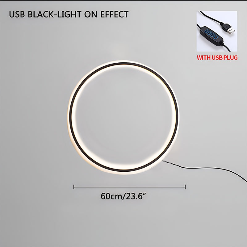 مصباح جداري دائري بتقنية LED وتصميم حلقي مستدير لغرفة المعيشة | فينتومرا