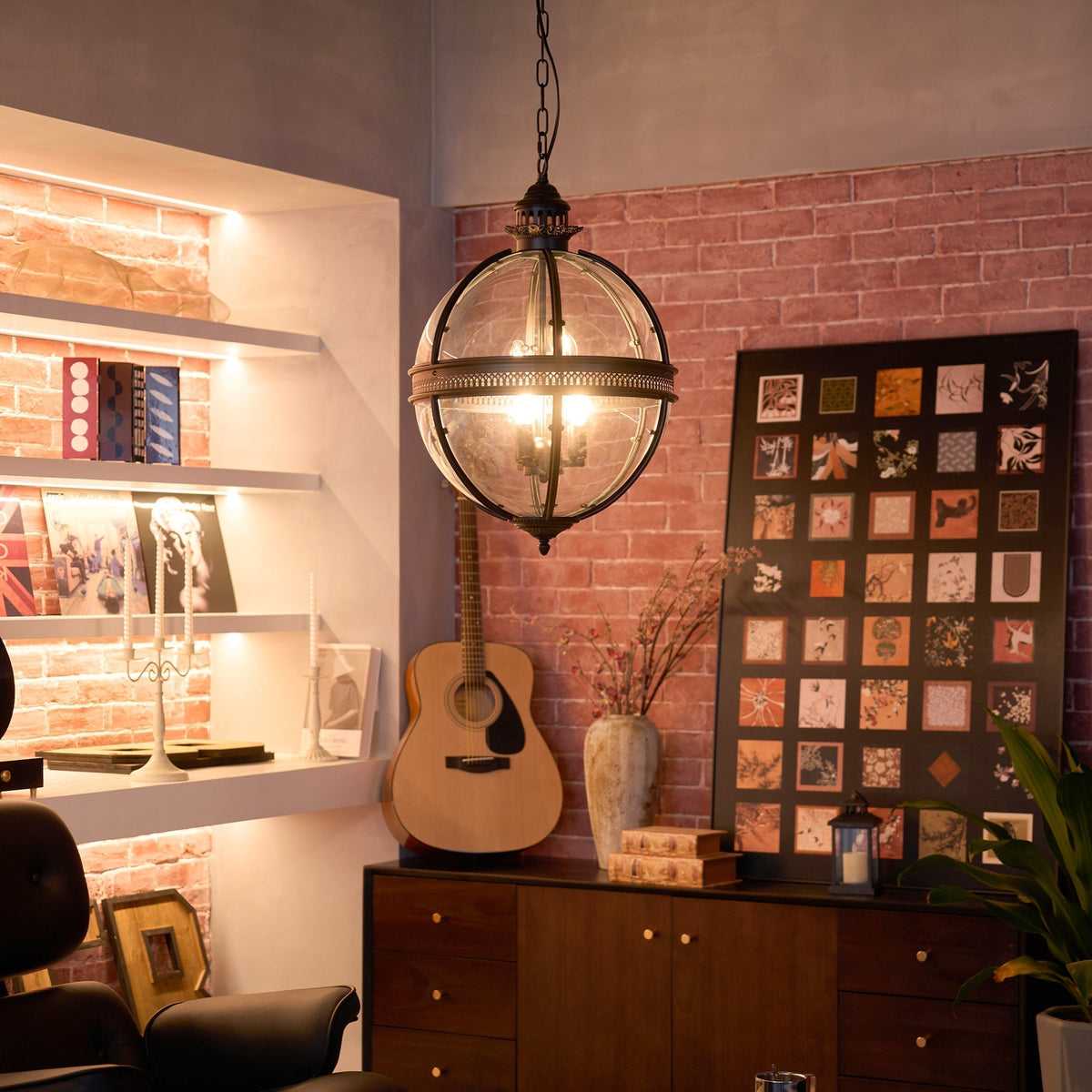 Edward retro-hanglamp van glas | ventumra