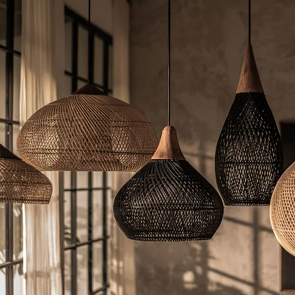 Evelyn Braided Rattan Livingroom Pendant Lamp | ventumra