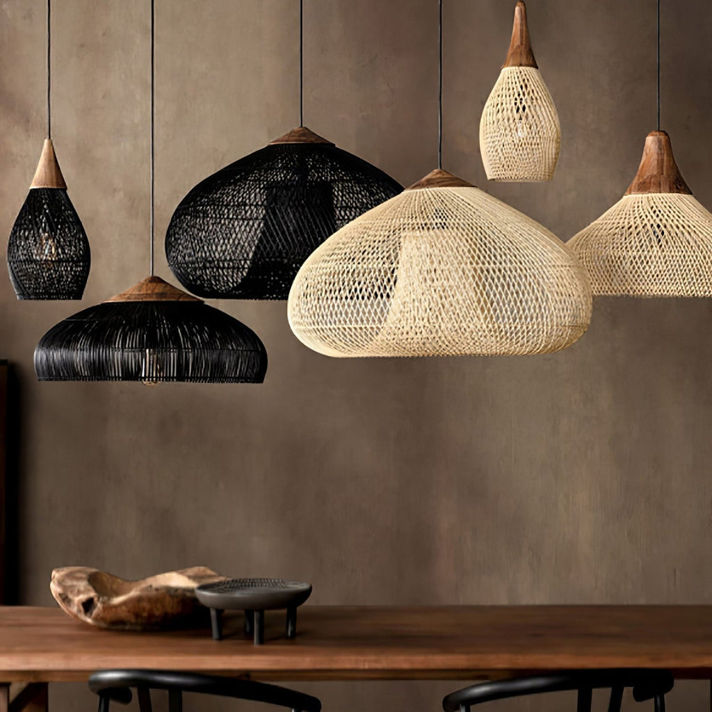 Evelyn Braided Rattan Livingroom Pendant Lamp | ventumra