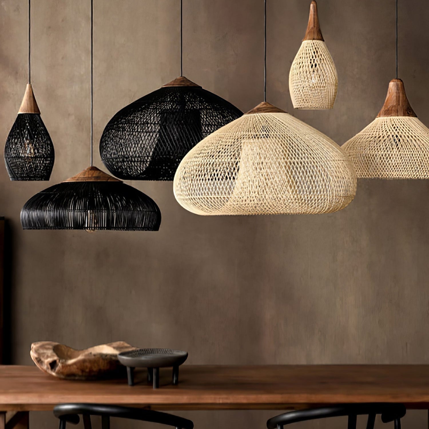 Evelyn Braided Rattan Livingroom Pendant Lamp | ventumra