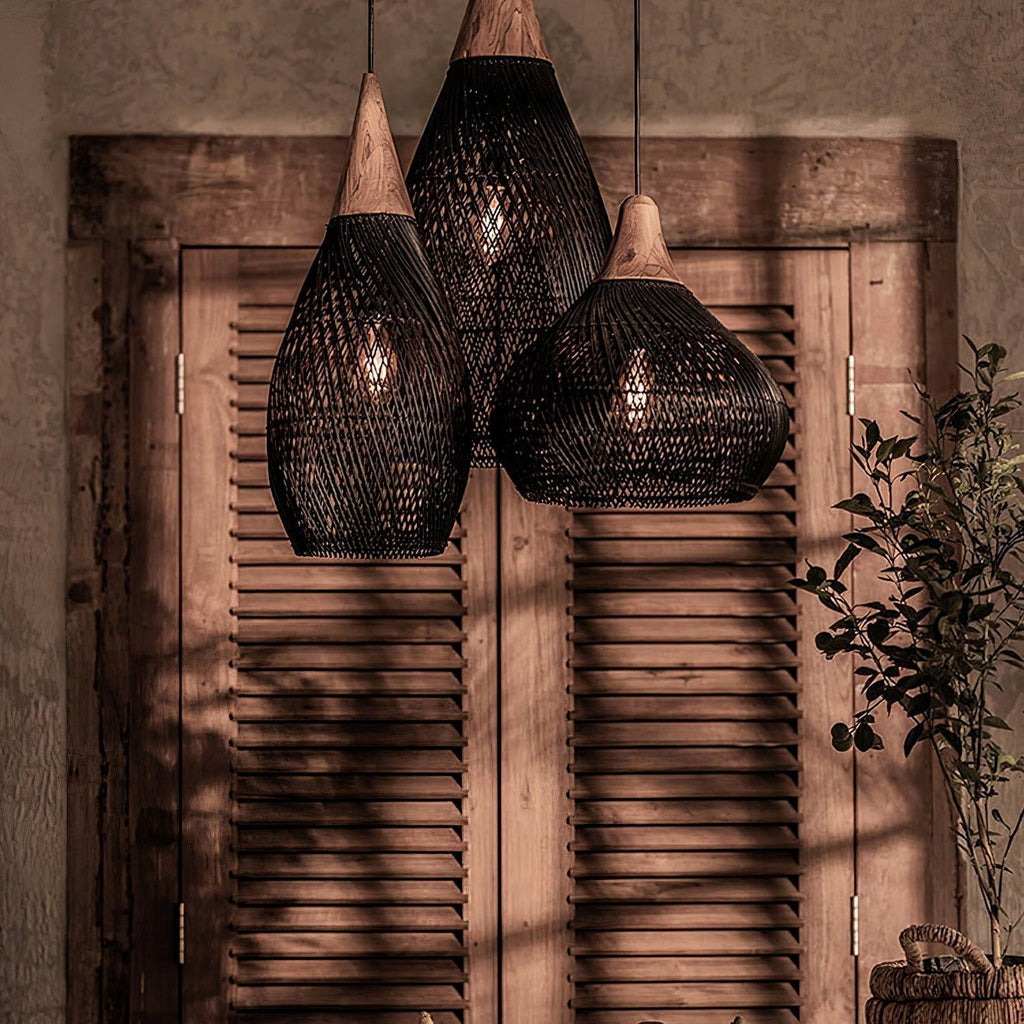 Evelyn Braided Rattan Livingroom Pendant Lamp | ventumra