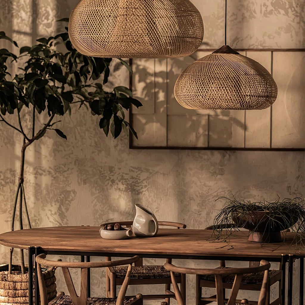 Evelyn Braided Rattan Livingroom Pendant Lamp | ventumra