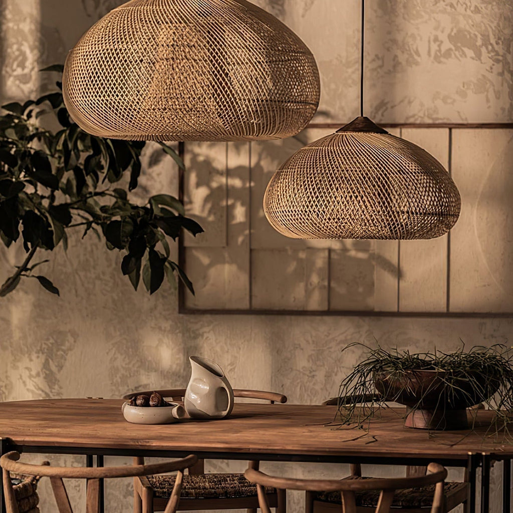 Evelyn Braided Rattan Livingroom Pendant Lamp | ventumra