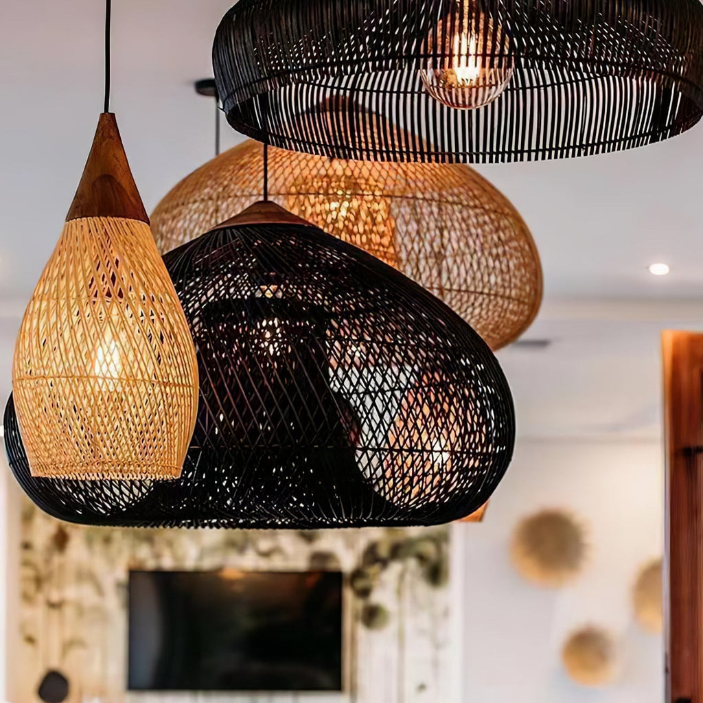 Evelyn Braided Rattan Livingroom Pendant Lamp | ventumra
