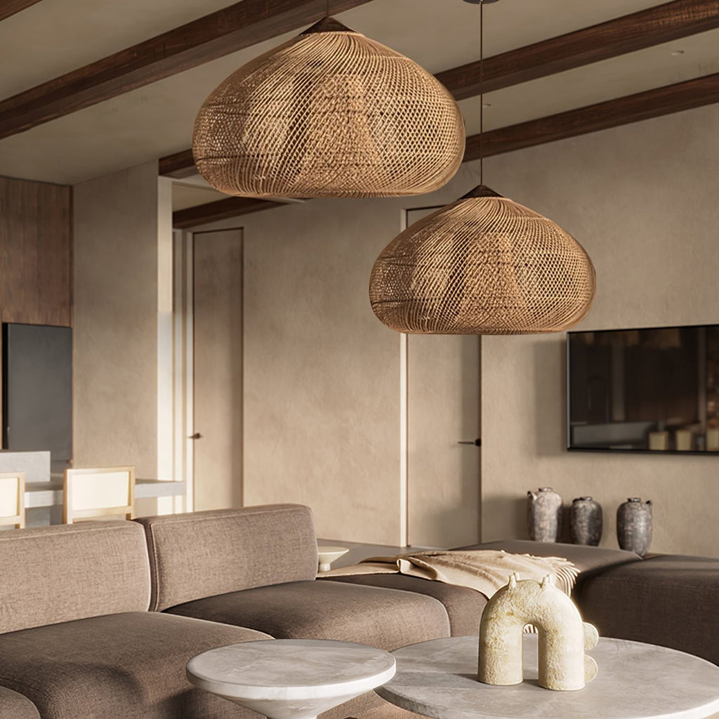Evelyn Braided Rattan Livingroom Pendant Lamp | ventumra