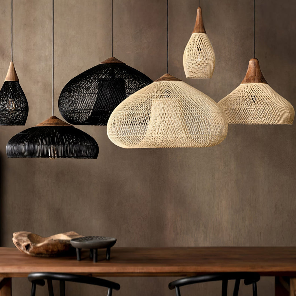 Evelyn Braided Rattan Livingroom Pendant Lamp | ventumra