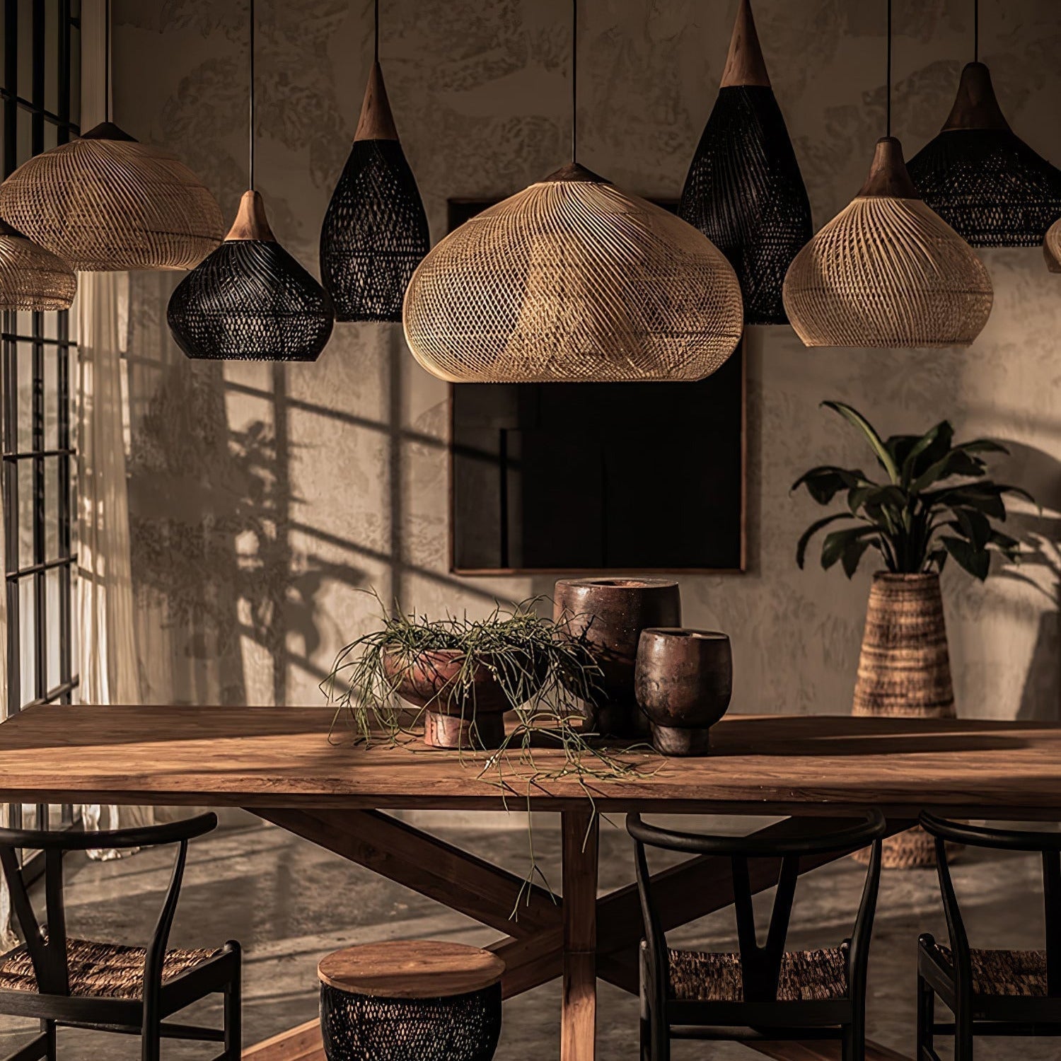 Evelyn Braided Rattan Livingroom Pendant Lamp | ventumra