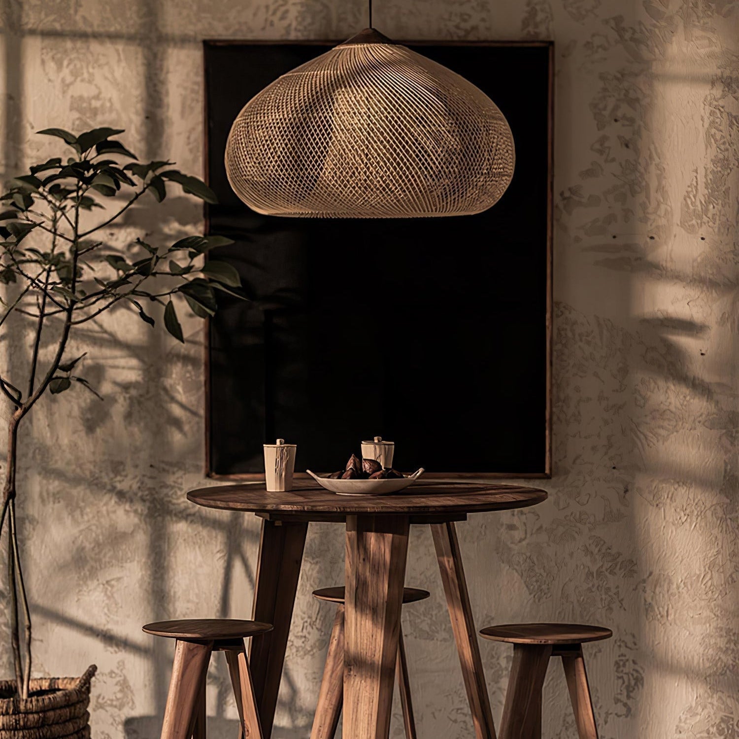 Evelyn Braided Rattan Livingroom Pendant Lamp | ventumra