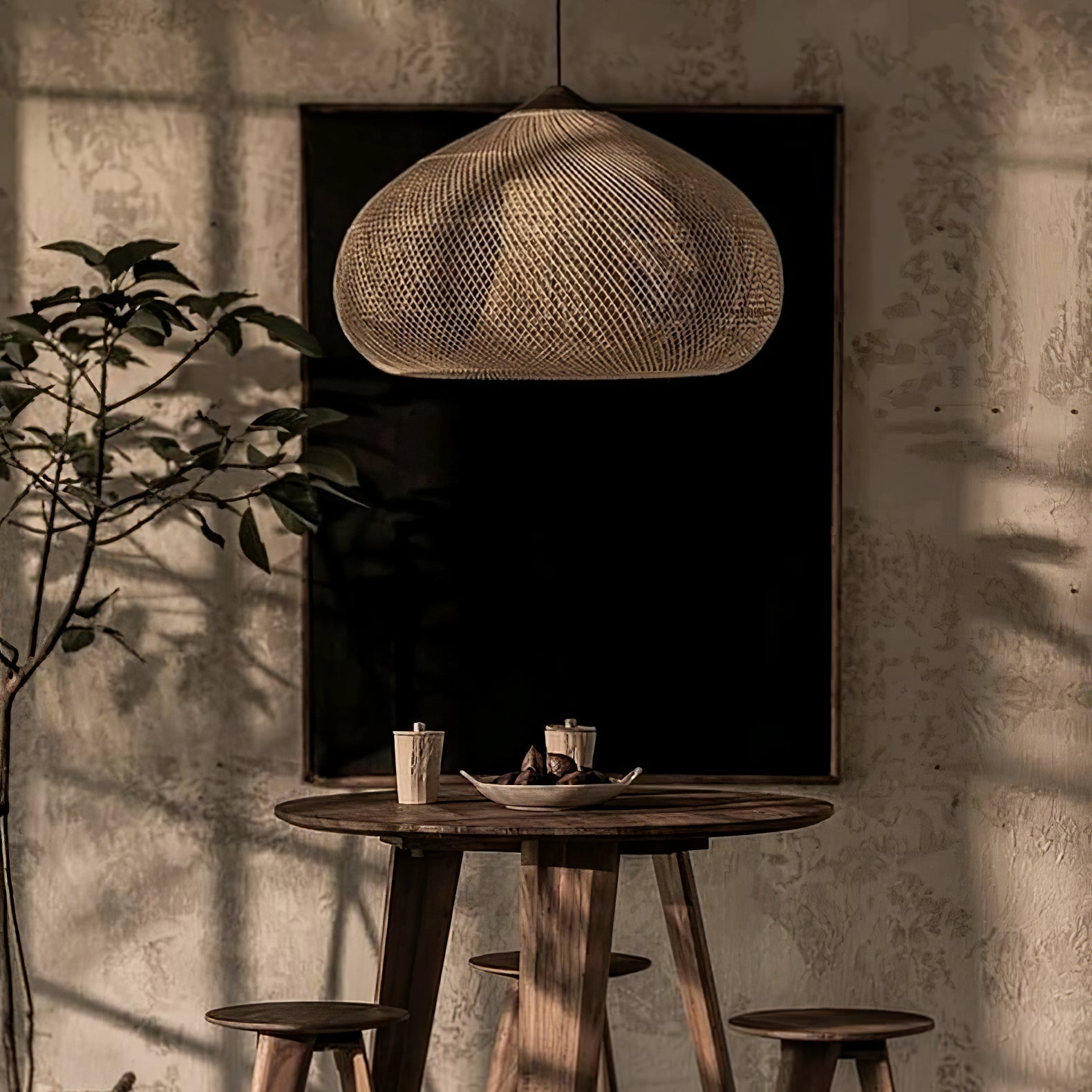 Evelyn Braided Rattan Livingroom Pendant Lamp | ventumra