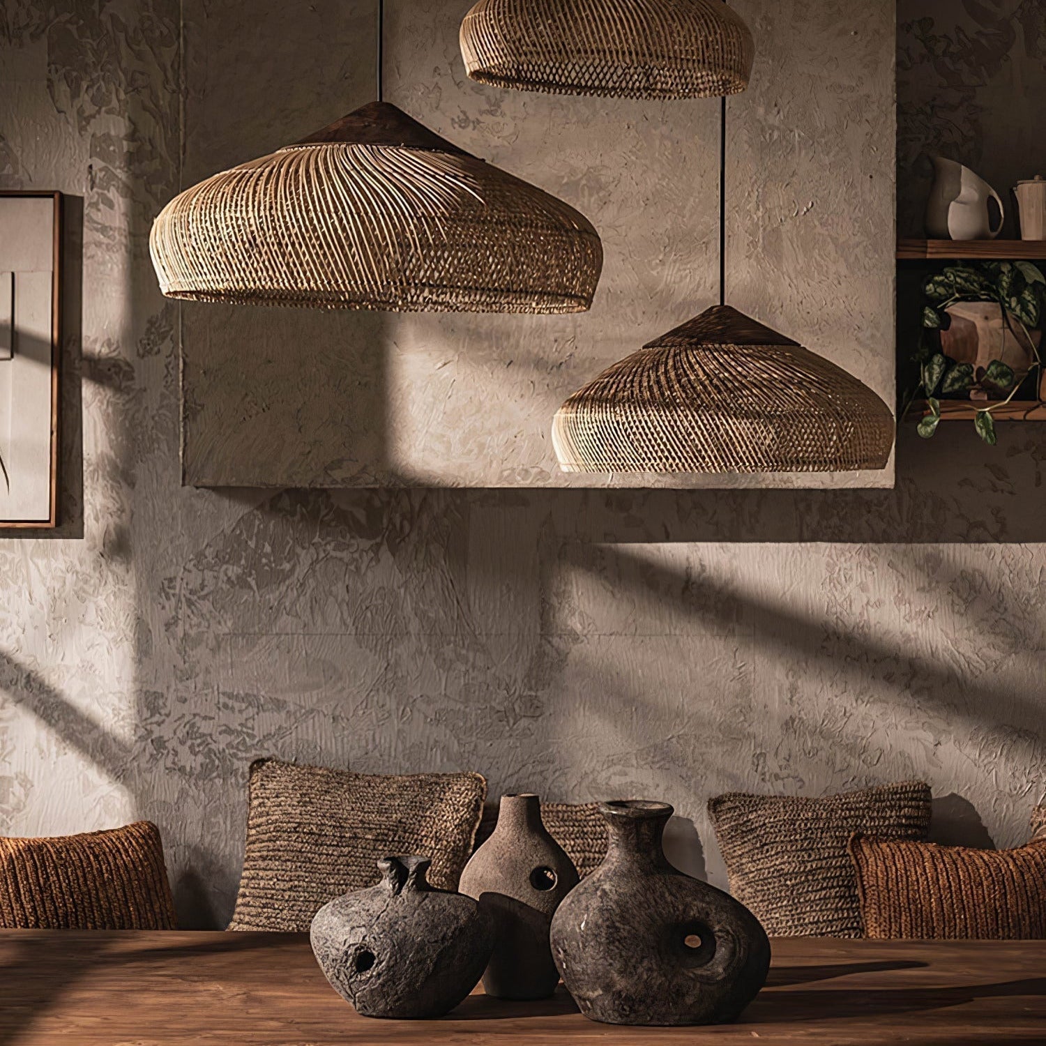Evelyn Braided Rattan Livingroom Pendant Lamp | ventumra