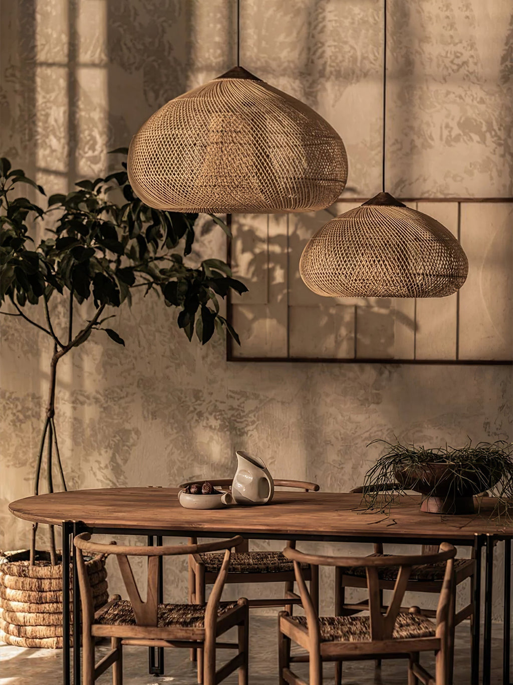Evelyn Braided Rattan Livingroom Pendant Lamp | ventumra