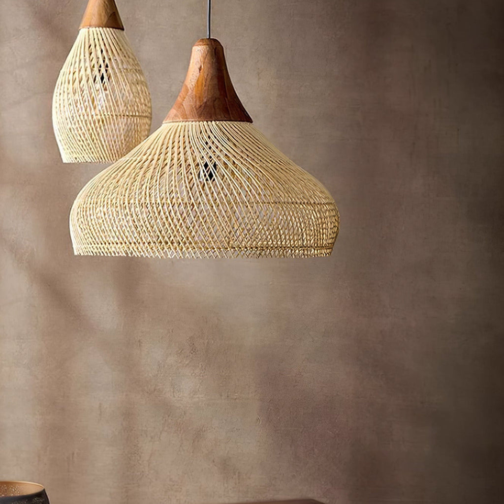 Evelyn Braided Rattan Livingroom Pendant Lamp | ventumra