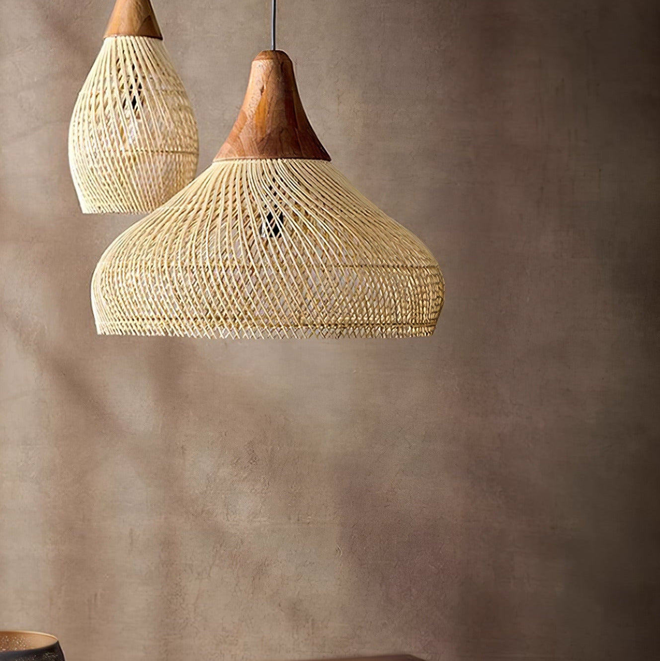 Evelyn Braided Rattan Livingroom Pendant Lamp | ventumra