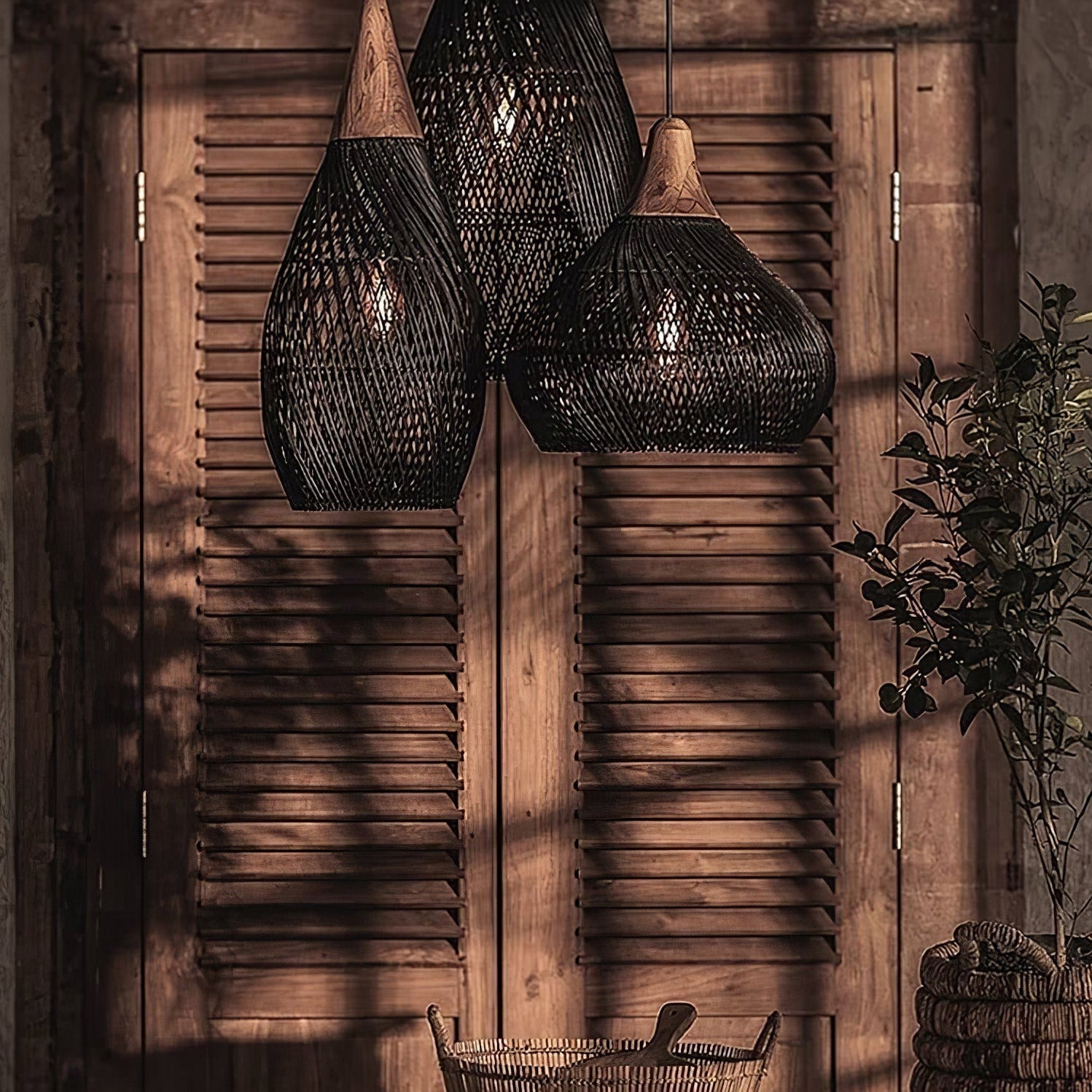 Evelyn Braided Rattan Livingroom Pendant Lamp | ventumra