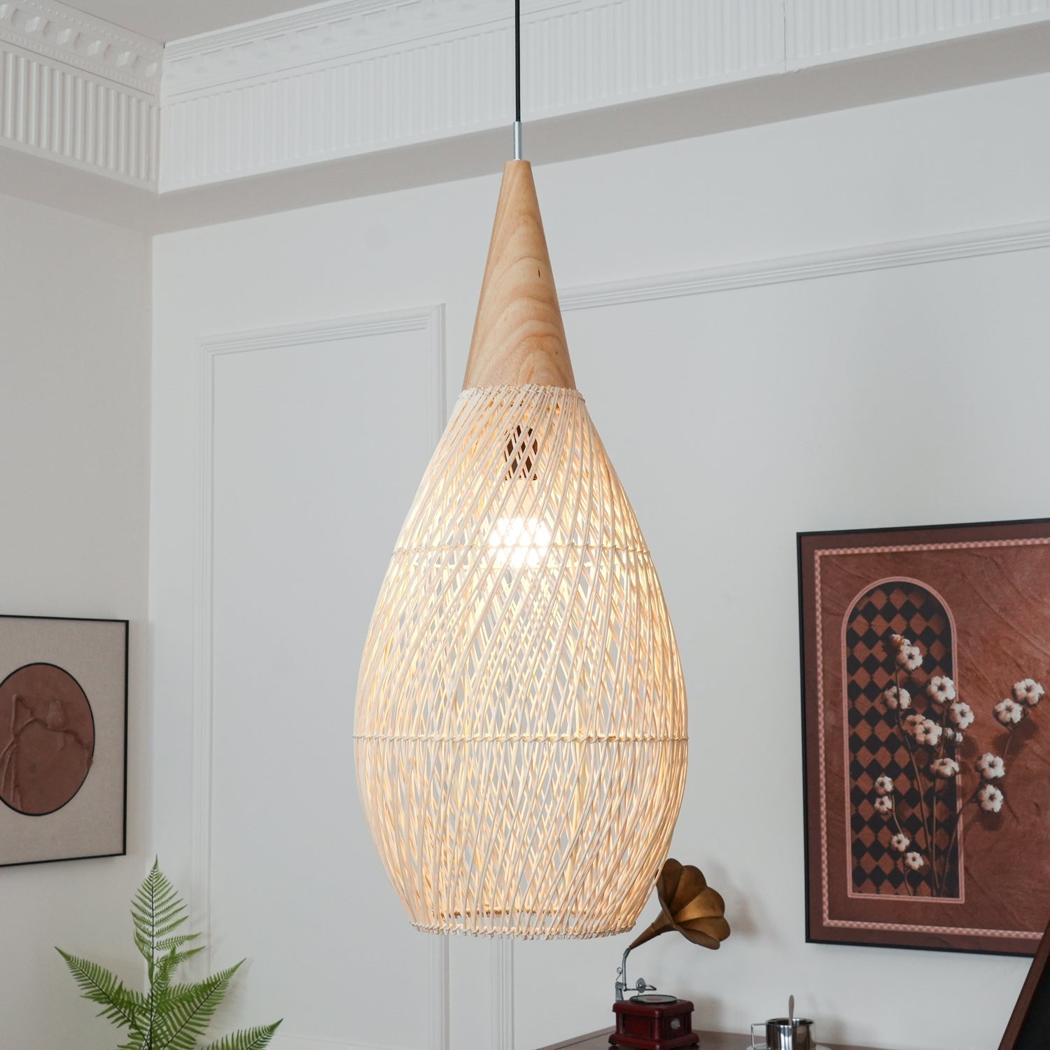 Evelyn Braided Rattan Livingroom Pendant Lamp | ventumra
