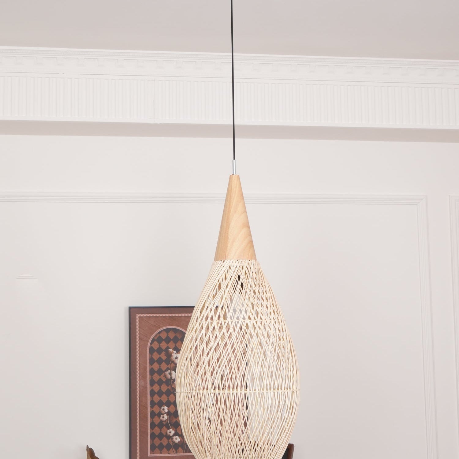 Evelyn Braided Rattan Livingroom Pendant Lamp | ventumra