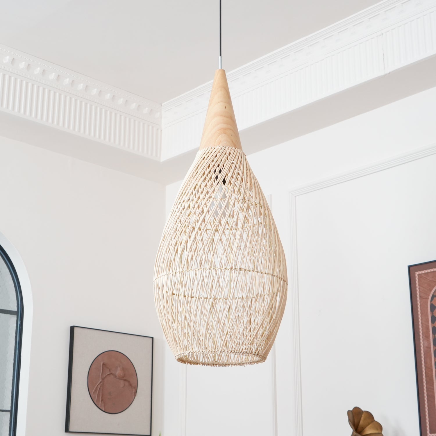 Evelyn Braided Rattan Livingroom Pendant Lamp | ventumra