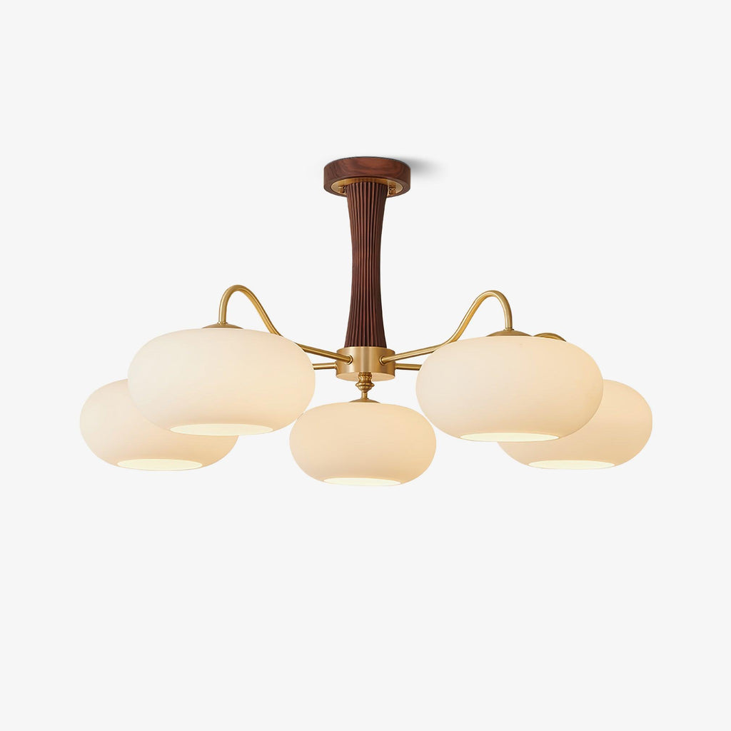 Candy Brass Wooden Glass Persimmon Chandelier - Neutralighting